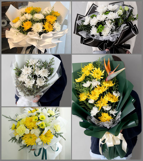 山东莱芜莱城区雪野镇黑山村白事花束代送